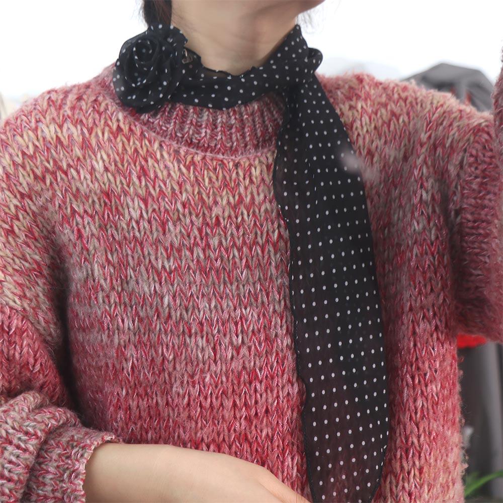 Bow Ties Polka Dot Scarves Cravat Collar Flower Decoration All-match Long Silk Scarf  Women