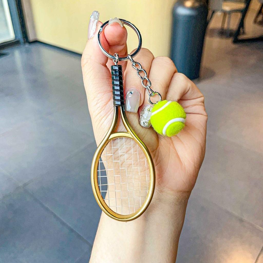 Tennis Metal Delightful Racket Keychain Fashionable Gift For Holidays Festivities And