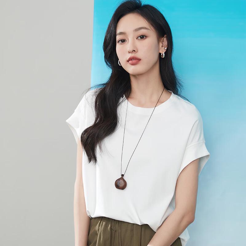 Women s Round Neck Loose Fit Flutter Sleeve T-Shirt XL белый