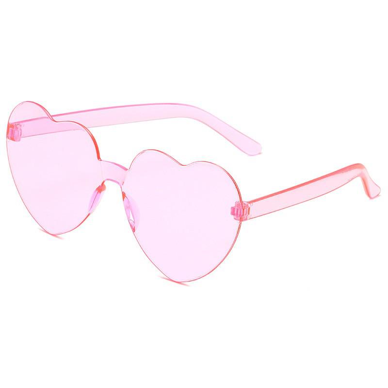 Peach Heart-Shaped Jelly Color Sunglasses: European & American Style