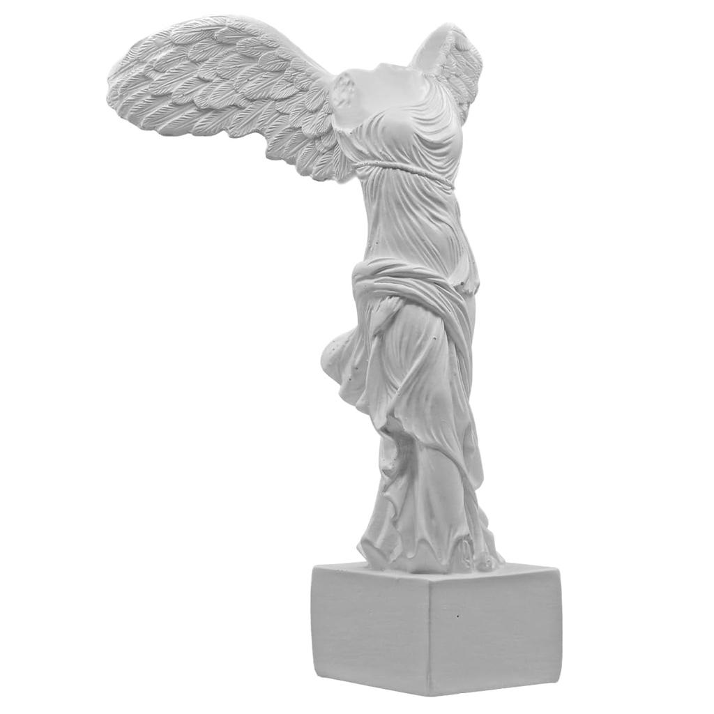 Victory of Samothrace Plaster Statue-Style Figure, Louvre Museum, Goddess of Victory, Interior Object (24cm) [Used]