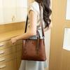 Retro Bucket Bag, Fashionable and Versatile, Large-capacity Commuting Bag, Niche Single-shoulder Crossbody Tote Bag