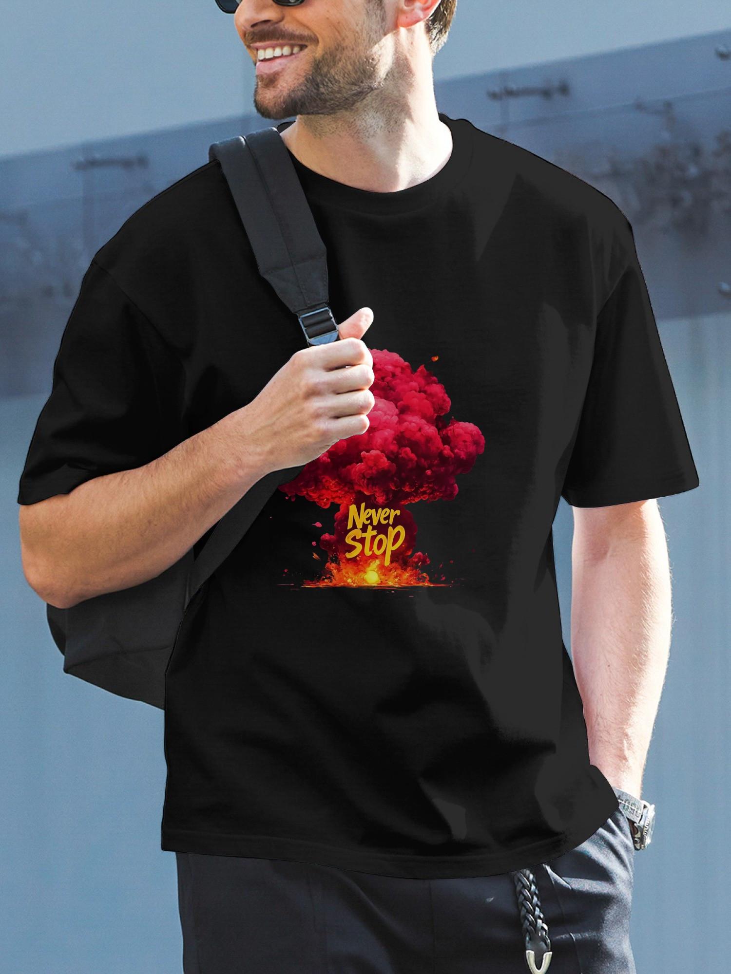 1pc Never Stop vibrant explosion graphic T-shirt M