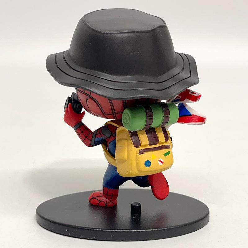 3 Spider-Man Figurines Cute Q-version Spider-Man Bobblehead Doll Toy Ornament Desktop Decoration Gift Suitable for Marvel Fans Action & Toy Figures