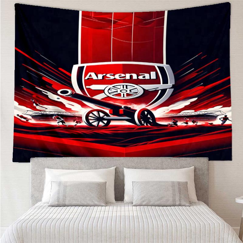 1PC Arsenal Football Club Crest Printed Tapestry Room Decoration Wall Hanging for Living Room Bedroom, dormitory, Birthday and Christmas gifts