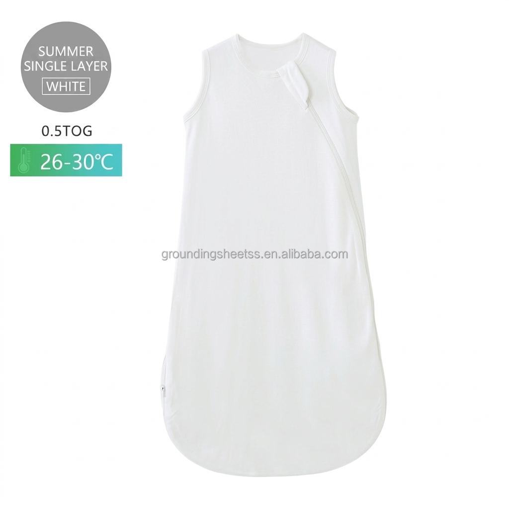 Soft Bamboo Fiber Baby Sleep Sack Summer Swaddle Vest Anti-Kick Lightweight Infant Sleeping Bag Cozy Wear