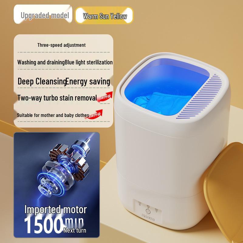 Kompakte vollautomatische Mini-Waschmaschine & Trockner für Unterwäsche und Intimwäsche - Hochtemperaturwäsche, perfekt für Socken