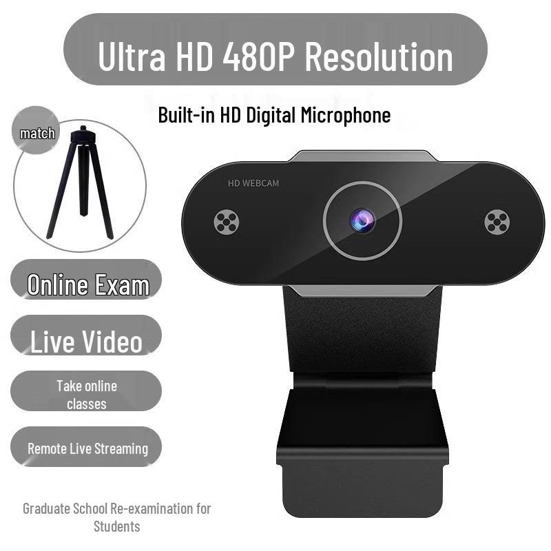 HD-Webcam mit integriertem Mikrofon für Desktop, Laptop und Live-Streaming.