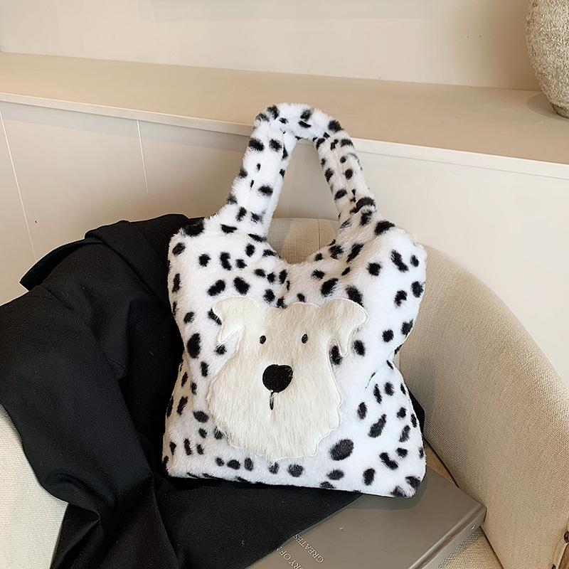 

Tooxika осенне-зимняя высококачественная меховая сумка с леопардовым принтом, модная сумка через плечо с плюшевым щенком