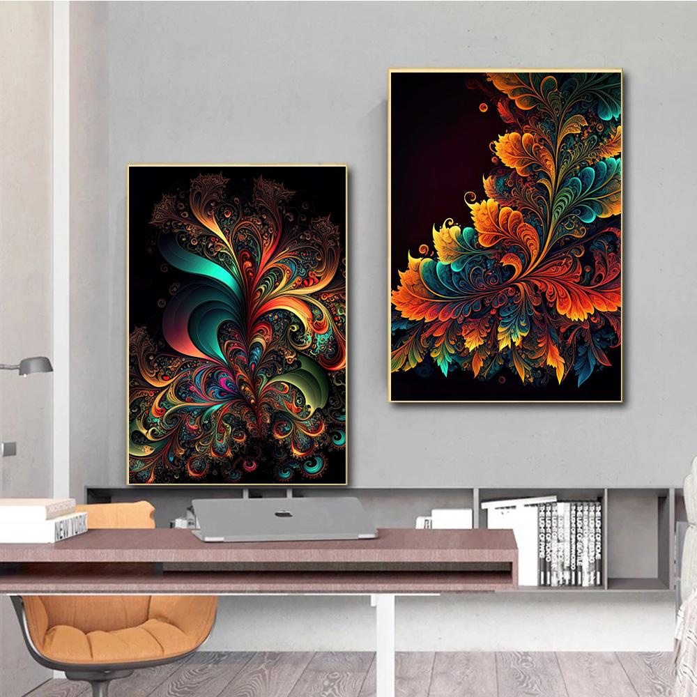 Abstract Art Landscape Colorful Flowers Prints Poster Canvas Painting Modern Wall Art Picture For Living Room Bedroom Home Decor