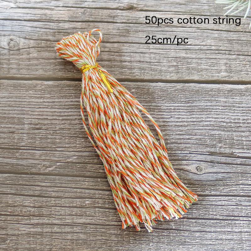 50pcs Vintage Natural Jute Rope Twisted Cord DIY Craft Cotton String DIY Sewing Wedding Decoration Gift Tag Packaging Rope