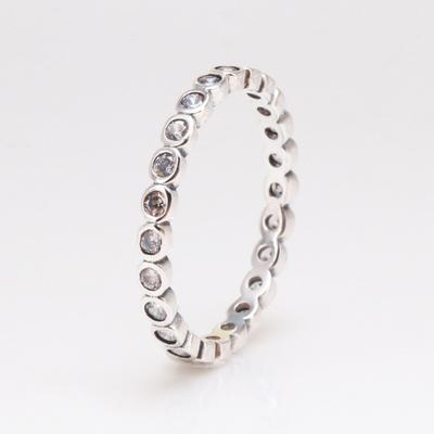 925 Sterling Zilveren Pan Ring Glinsterende Kristallen Ring Ringen Voor Vrouwen Bruiloft Cadeau Mode-sieraden