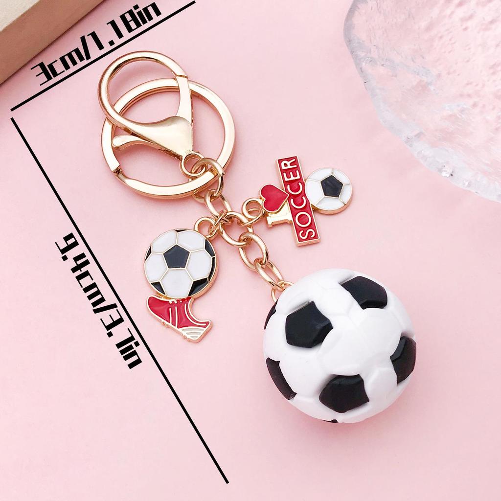 Creative Sports Keychain: PVC Rubber Football, Tennis, Basketball, Rugby Pendant - Small Gift