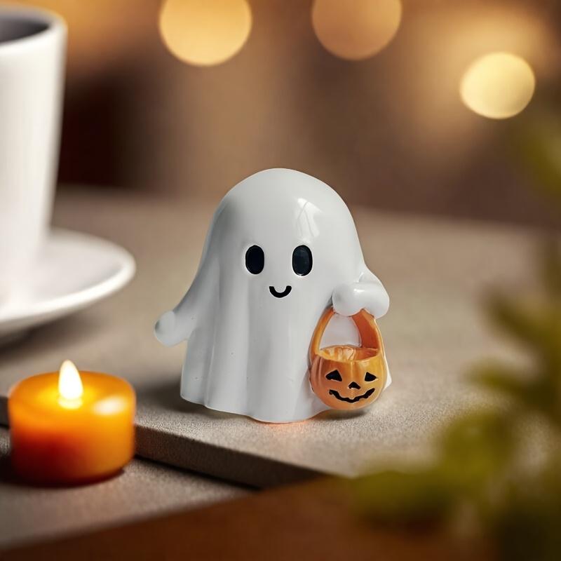 Cute Anime Style Pumpkin Statue - Halloween Decoration, Durable Handicrafts Suitable for Living Room and Bedroom