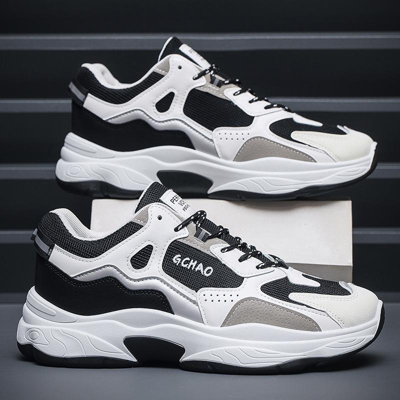 Men's Shoes for Summer Breathable New Trendy and Versatile Anti-odor Thin Mesh Sports and Casual White Board Shoes Trendy Shoes