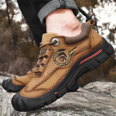 Outdoor Camping Hiking Shoes Men Genuine Leather Sports Sneakers Man Travel Casual Shoes Leisure Walking Climbing Men's Footwear