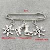 Winter Ice Skate & Snowflake Charm Brooch Golden Silvery Safety Pin for Women Skating Lover Jewelry