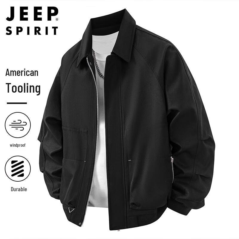 JEEP SPIRIT Men's Autumn/Winter American Retro Lapel Workwear Jacket