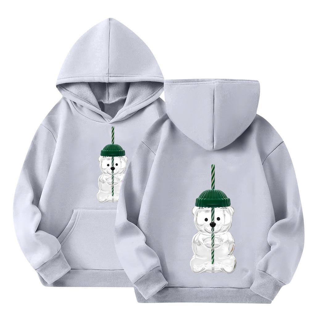 Children's Hoodies Loose Solid Color Hooded Sports Shirt Fashionable Sports Shirt