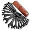 IRONCUBE Wrench SAE Stainless for Tight Spaces Ultra-Thin Set, 16-Piece, & Metric, Steel, Rust-Resistant,