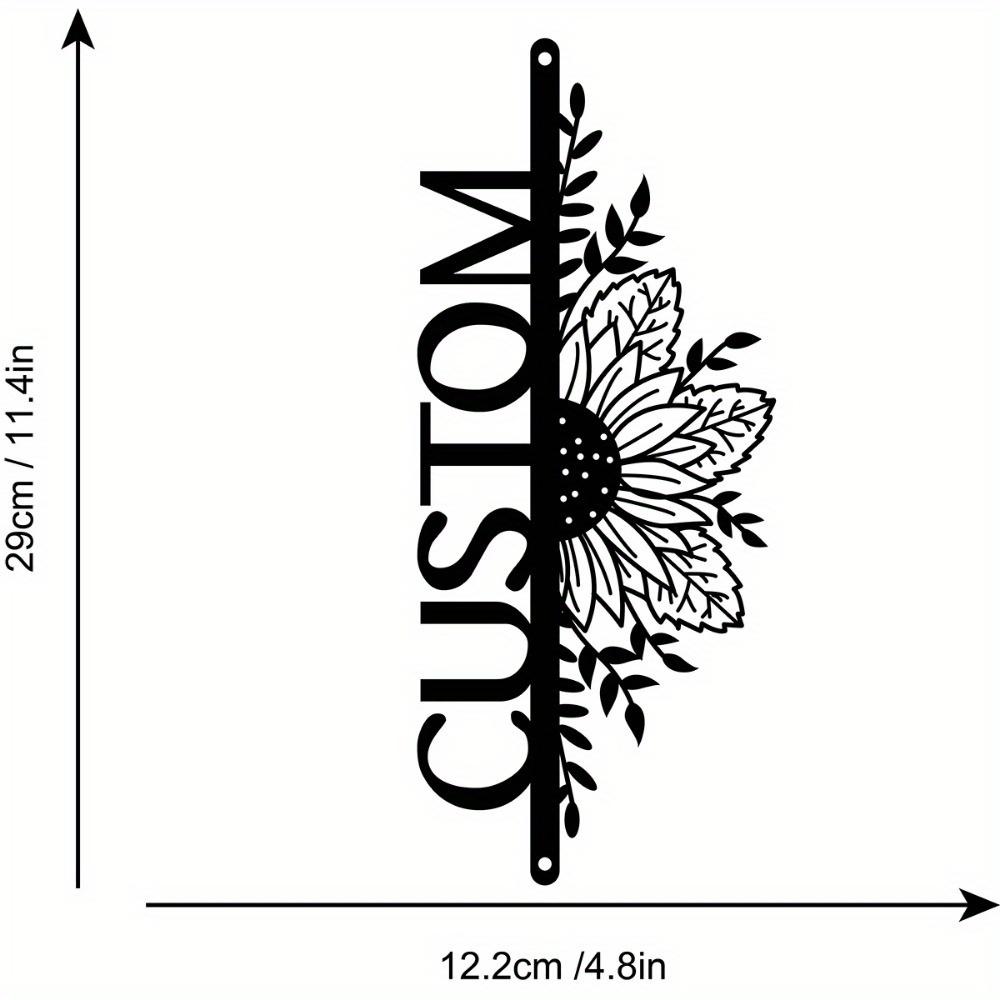 Custom Sunflower Metal House Number Sign, Outdoor Courtyard Address Plaque, Personalized Wall Art Decor.