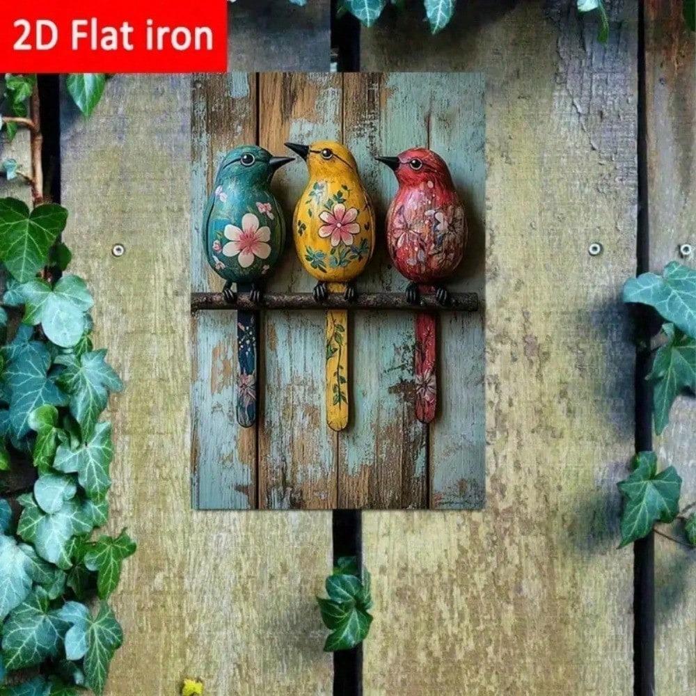 Vintage Birds Metal Wall Art 8x12 Inch Rustic Tin Sign Farmhouse Decor Garden Bar Patio