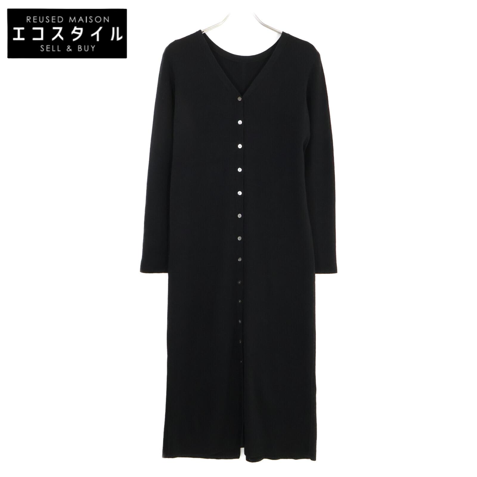 

1er Arrondissement B1084AKA408 Back slit knit long tops 38 blackUsed