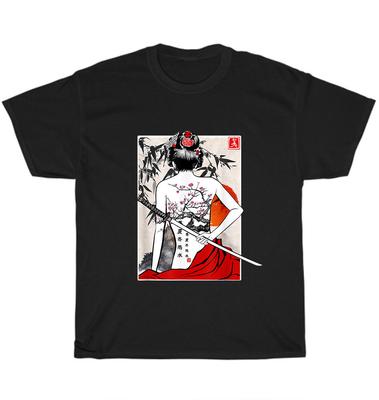 Japanese Samurai Culture Scenery Vintage Sakura Cherry T-Shirt Unisex Tee Gift