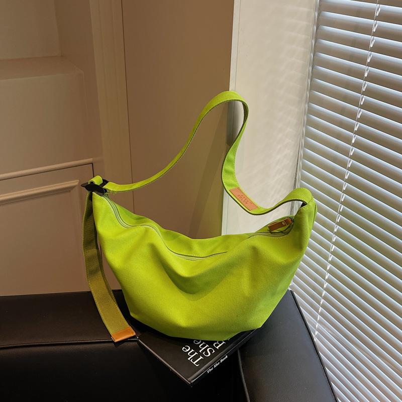 Canvas bag women's summer new niche design fashion shoulder bag versatile messenger bag dumpling bag