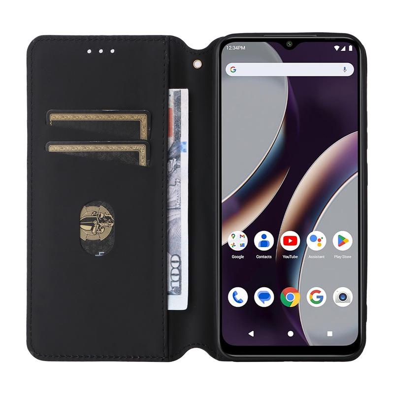 BLU C9 Leather Case: Multifunctional Protective Cover with Card Holder, Stand, and Magnetic Closure.