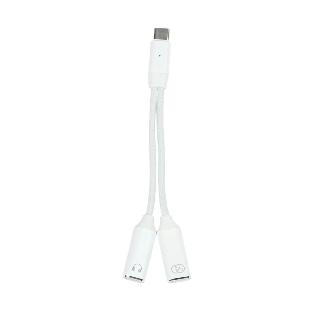 Type C Headphone Adapter Cable 2 IN 1 Supporting 100W Fast Charging and HiFi Audio for Enhanced Multimedia Experience