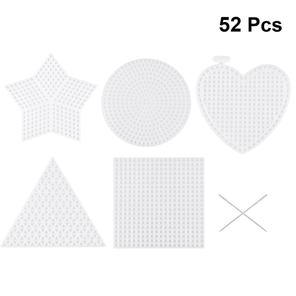 Buy 50pcs Embroidery Mesh Sheet Plastic Grid Cross Stitch Plate DIY