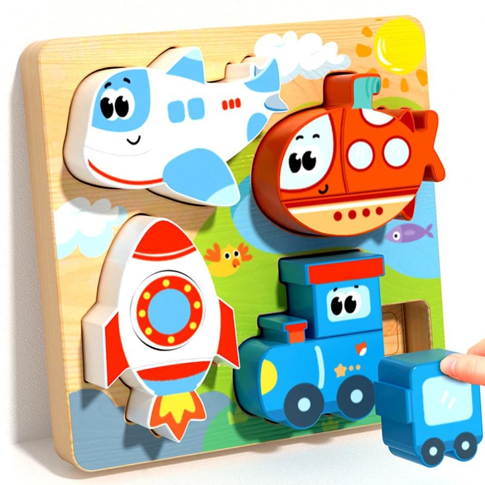 Boys & Girls Educational Toy Gift Kids Infant Baby Puzzle Toys Wooden Matching Puzzles Game Montessori Toys for Toddlers 1 2 3 Y