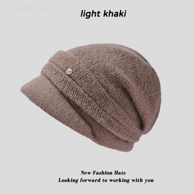 Luxuriöse Mütze mit Kupferschnalle und M-Standard-Entenzunge aus Kaninchenfell für Damen, Winter-Gehörschutz, Plüsch-Waschbeckenmütze, warme Strickmütze für den Außenbereich