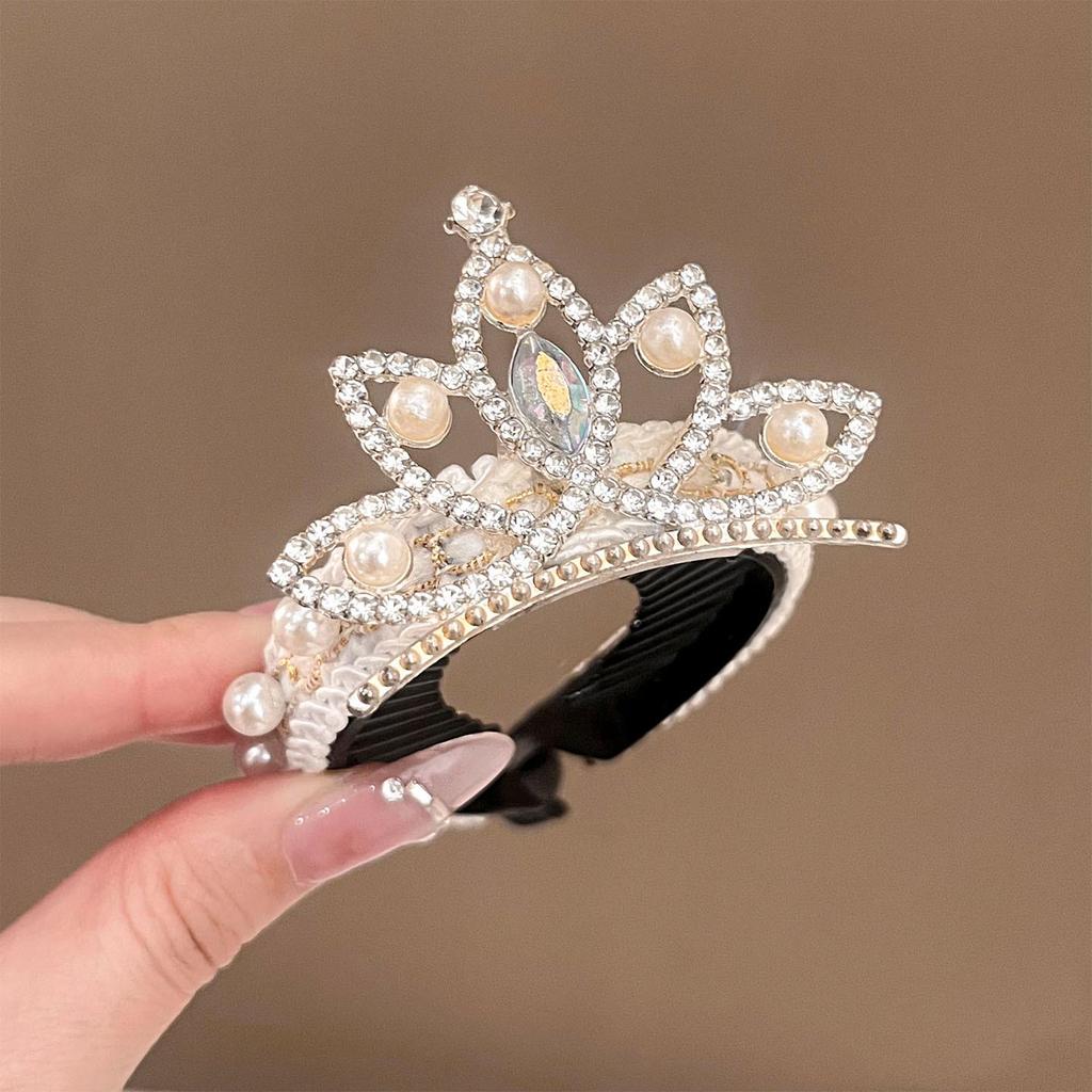 Children's 2026 New Year Red Crown Hair Clip Ponytail Holder for Girls