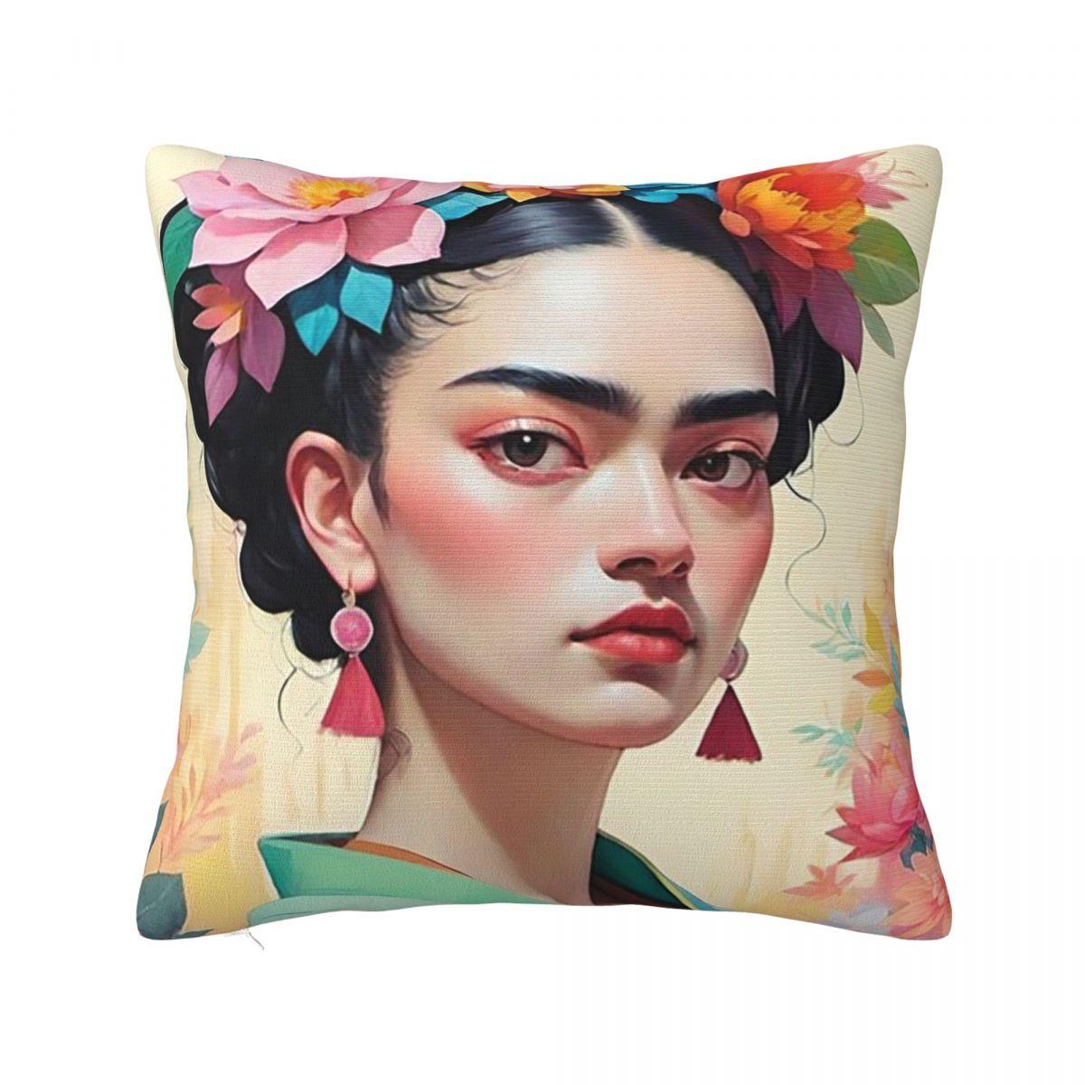 Anime Frida Kahlo Art Square Pillowcase Cushion Cover Pillow Case Throw Pillow Cover for Home Bedroom Car 12x12Inch