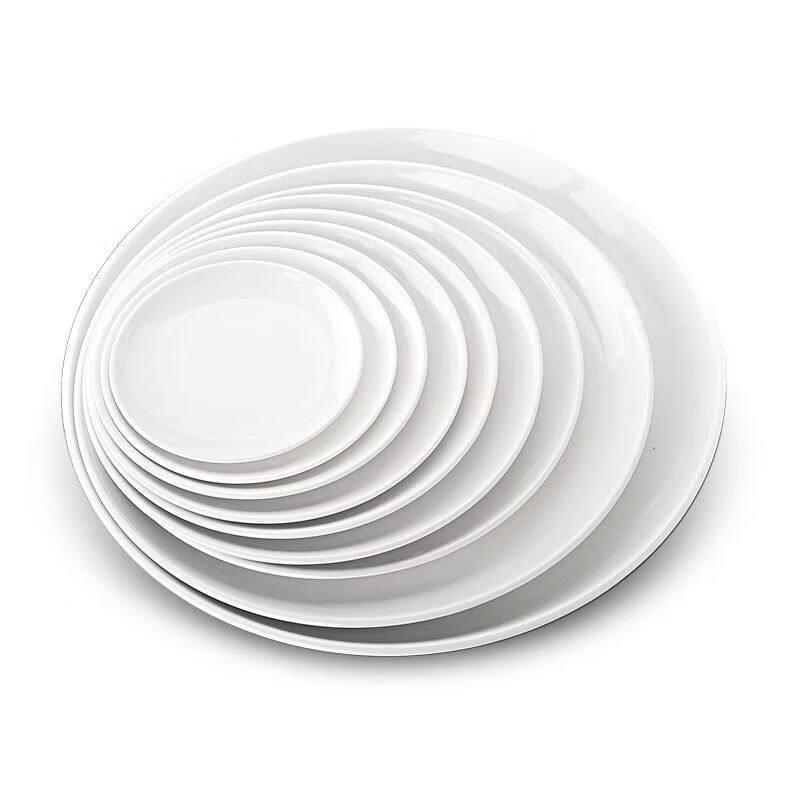 Commercial Melamine Imitation Porcelain Round Shallow Dinner Plates