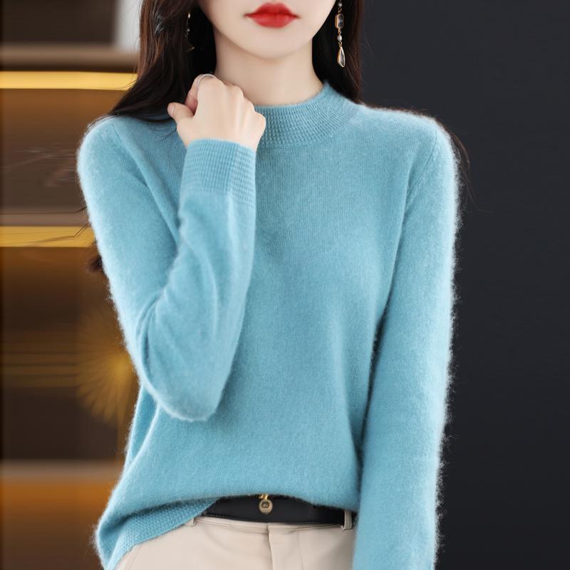 Women's Cashmere Sweater Qinghe Cashmere 30% Cashmere 70% Wool Autumn and Winter Pullover Warm and Fashionable