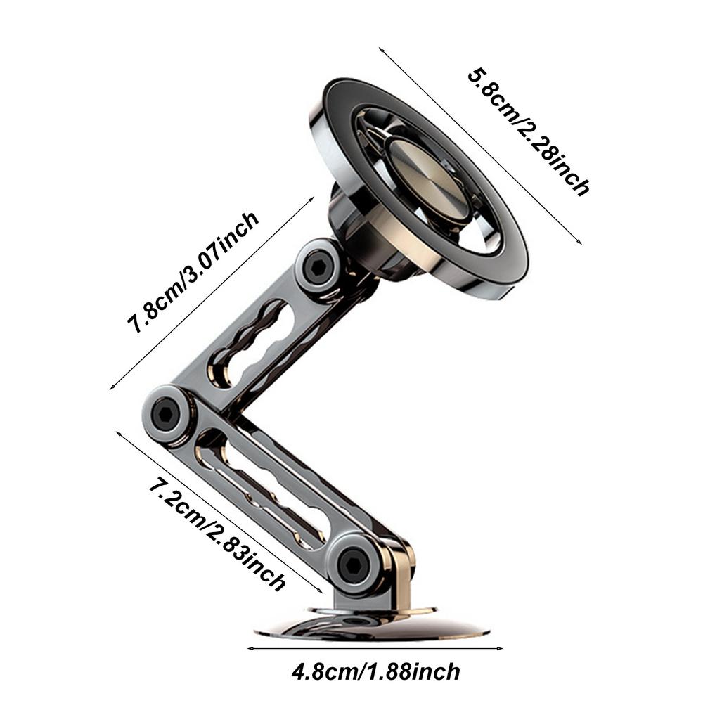 Car Magnet Phone Mount Aluminum Alloy Long Arm Holder 360 Rotation Aluminum Alloy Car Mount Ultra Magnetic Suction Dashboard