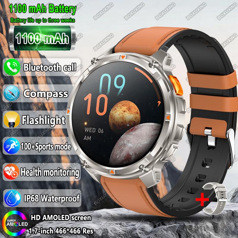 New Military T-Rex 3 Smart Watch Men 1100mAh Battery AMOLED  IP68 Waterproof Outdoor Compass Bluetooth CallSport Smartwatch