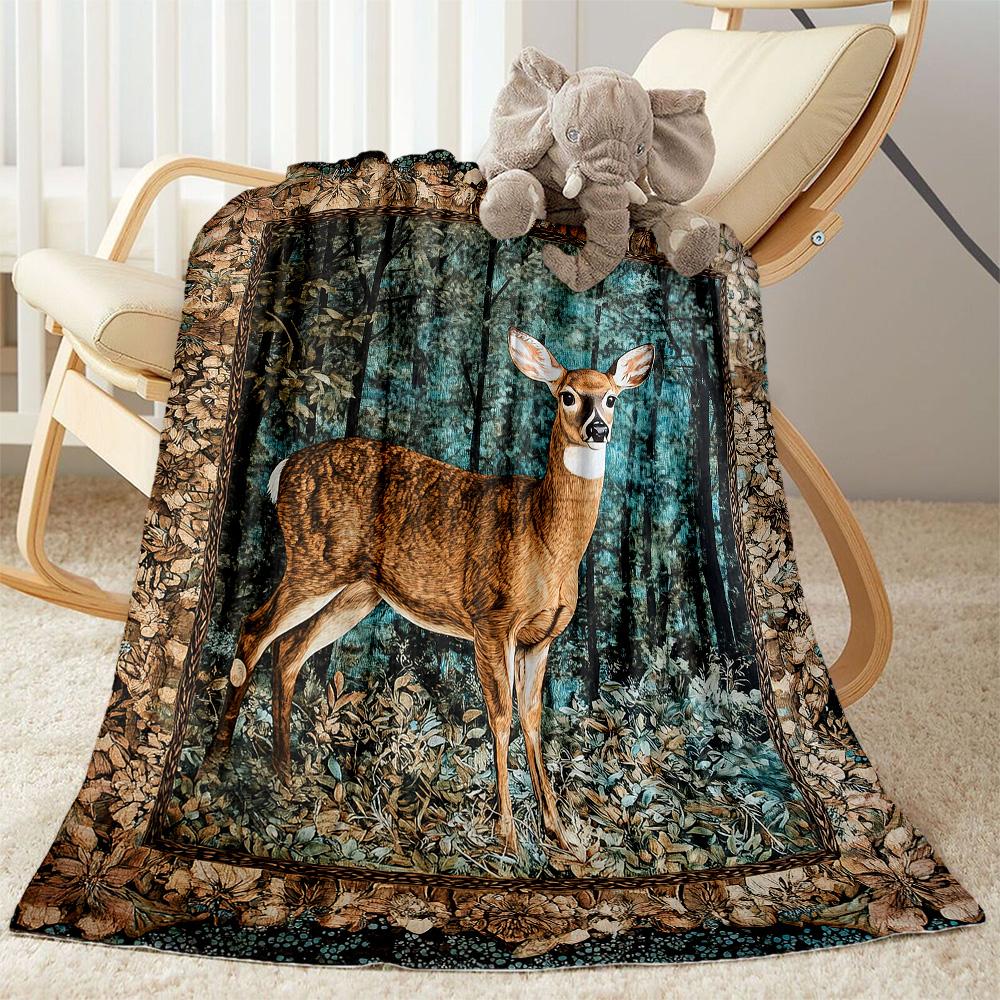 Deer In Forest Scene Blankets are suitable for living rooms, bedrooms, camping, and other places, making them an ideal choice for gifts.