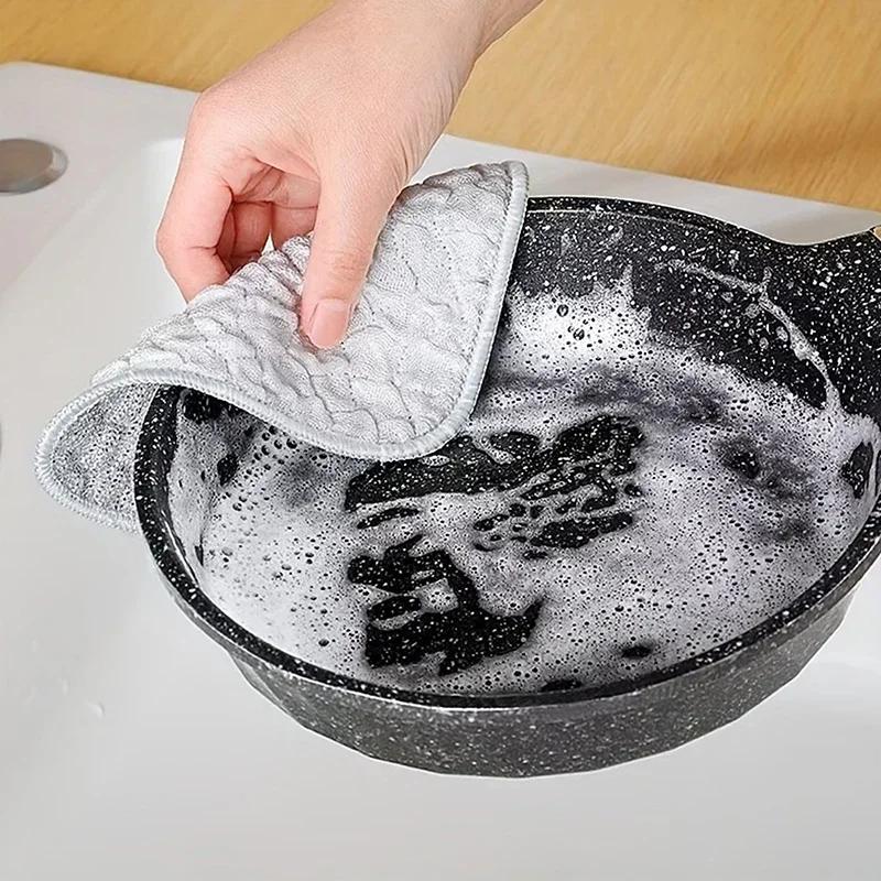 1/3/10pcs Multipurpose Wire Dishwashing Rags For Wet And Dry Random Color Reusable Wire Miracle Cleaning Cloths Round Wire