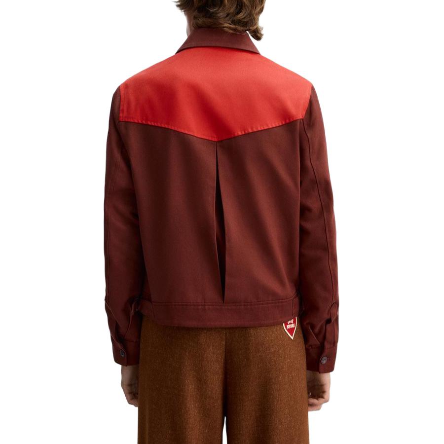 Zara Jaqueta Unissex com Zíper Curto em Bloco de Cores e Logo Colaboração X Harry Lambert FW24 Vermelho 06861317-600