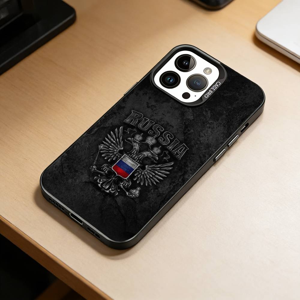 Russian National Emblem Phone Case For iPhone 17,16,15,14,13,12,11 Plus,Pro Max,XS,Colorful Silver Phone Case Funda Cover
