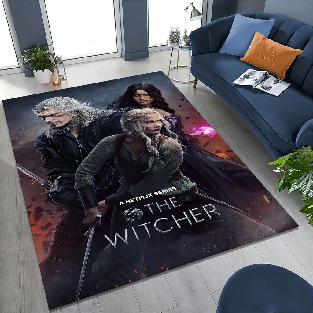 3D The W-Witcher Geralt Games Cartoon Rug for Bedroom Living Room Sofa Home Doormat Decor, Large Kid Play Non-slip Floor Mat