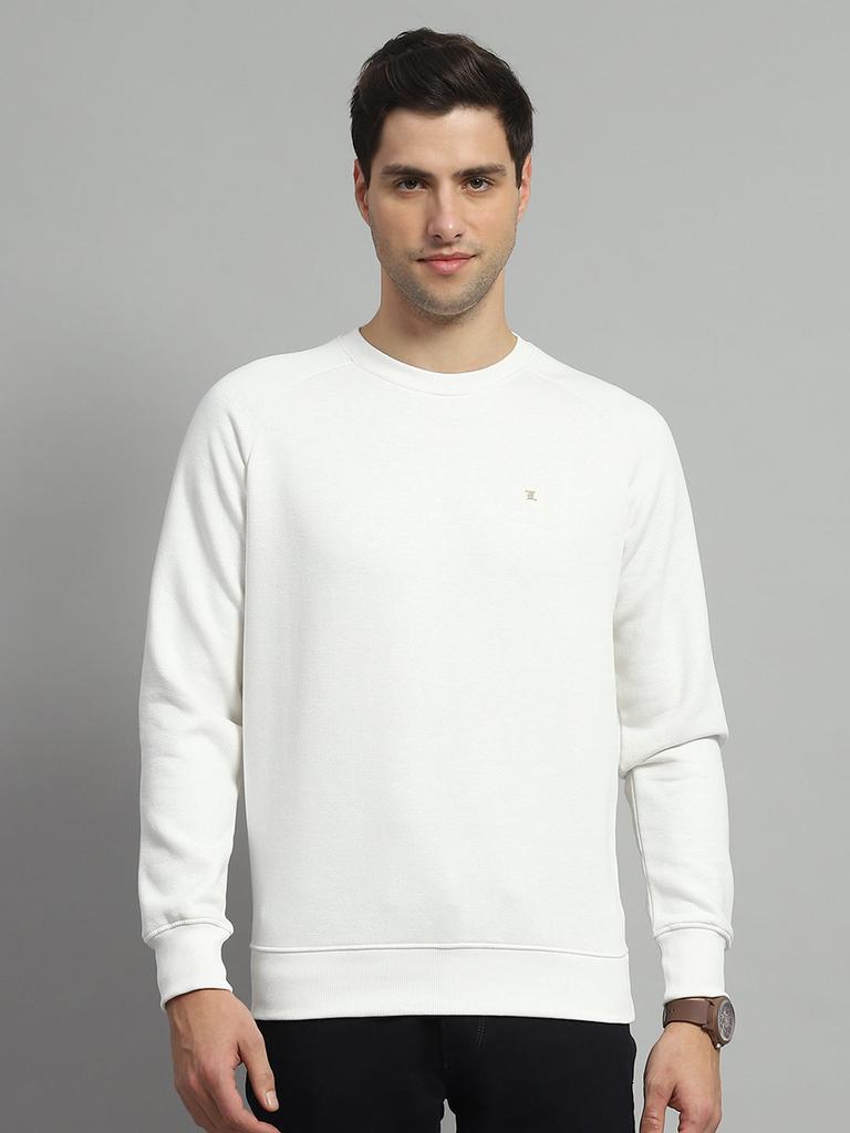MONTE CARLO Men Regular Fit White Sweatshirt