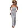 European and American Striped Jumpsuit - 2026 New Style, Ruched Bustier, Sleeveless, Backless for Women.