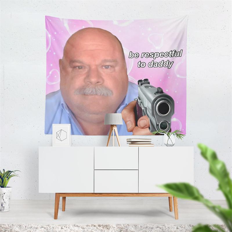 Aertemisi Bertram Winkle Be Respectful to Daddy Funny Meme Tapestry Wall Hanging Art for Bedroom Living Room Decor Party