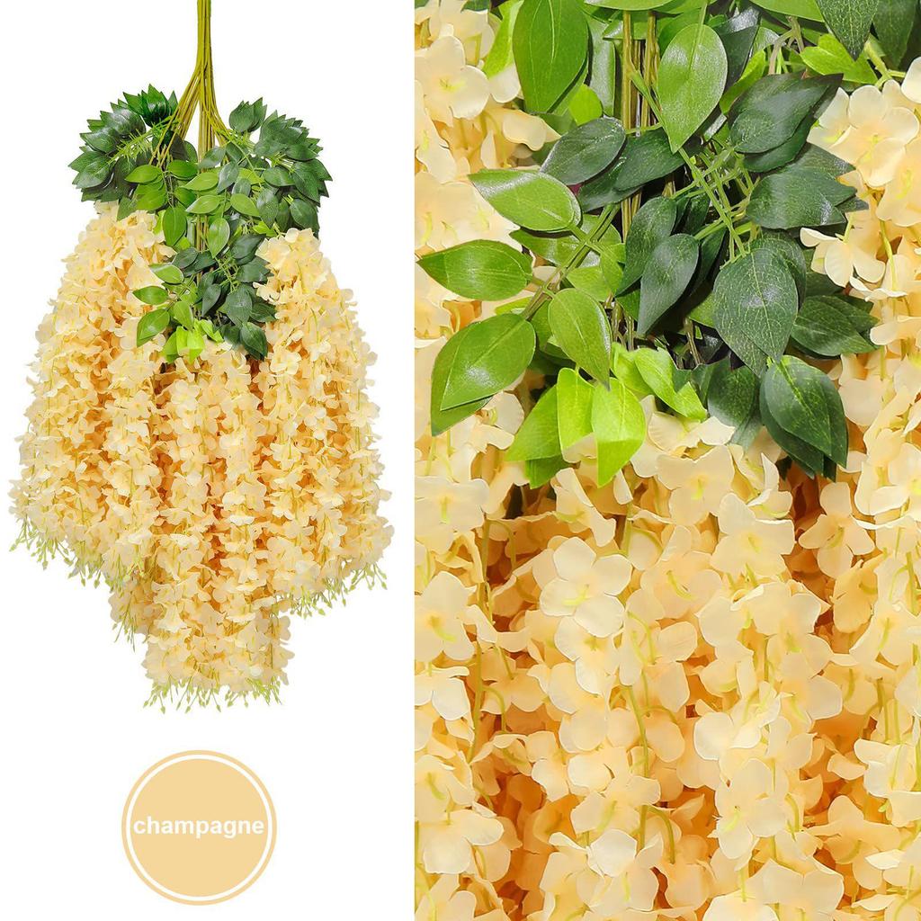 Artificial Wisteria Vine - Violet Hanging Flowers for Ceiling & Wedding Decoration