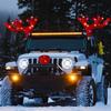 Reindeer Car Decor Christmas Cute Waterproof with LED Light Nose Antlers Kit Vehicle Accessories for Winter Holiday New Year
